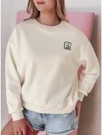 Dámská oversize mikina s výšivkou ecru Dstreet model 21988105 - FashionStreet