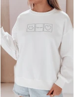 Dámská oversize mikina s výšivkou bílá Dstreet model 21989240 - FashionStreet