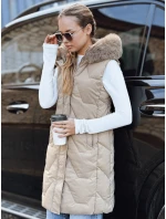 Dámská prošívaná béžová vesta Dstreet model 21993342 - FashionStreet Dámská prošívaná béžová vesta Dstreet model 21993342 - FashionStreet