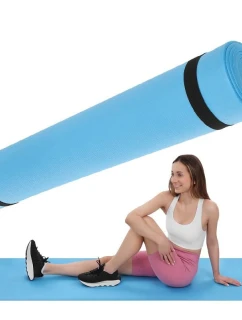 FITNESS JOGA PILATES EVA podložka 180x60x0,4 cm MODRÁ