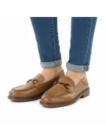 Dámske kožené mokasíny camel Vinceza 18117