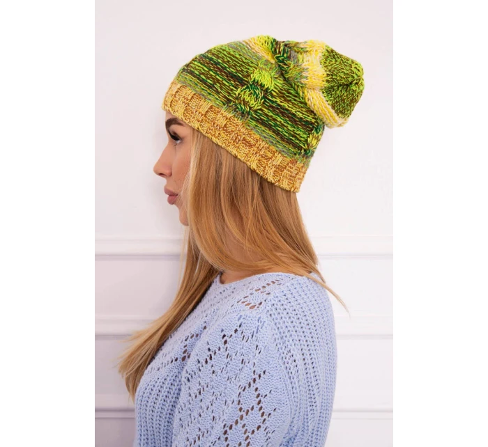 Fleecová čiapka Klaudia K255 neon green+yellow