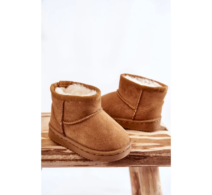 Dětské Teplé Sněhule Semišové Velbloud model 21602949 - Boto Dětské Teplé Sněhule Semišové Velbloud model 21602949 - Boto