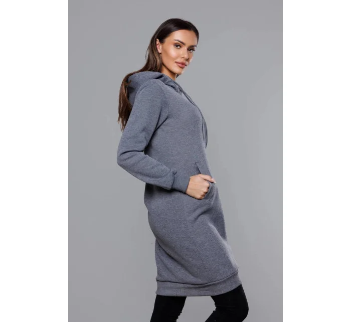 Tmavě šedá dlouhá tepláková mikina model 17793364 - J.STYLE Tmavě šedá dlouhá tepláková mikina model 17793364 - J.STYLE