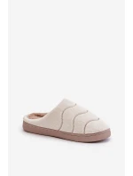 Kožené Teplé Pantofle Dámské Béžové model 21677604 - Boto Kožené Teplé Pantofle Dámské Béžové model 21677604 - Boto