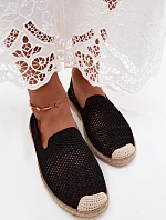 Dámske čipkované espadrilky z látky Black Candessa