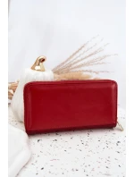 Lakovaná dámska kabelka so zlatými detailmi Evlinne - červená