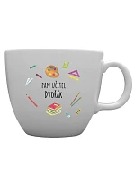 Personalizovaný keramický hrnček MEGA XXL s objemom 1 000 ml pre pani učiteľku/pána učiteľa (učebné pomôcky)