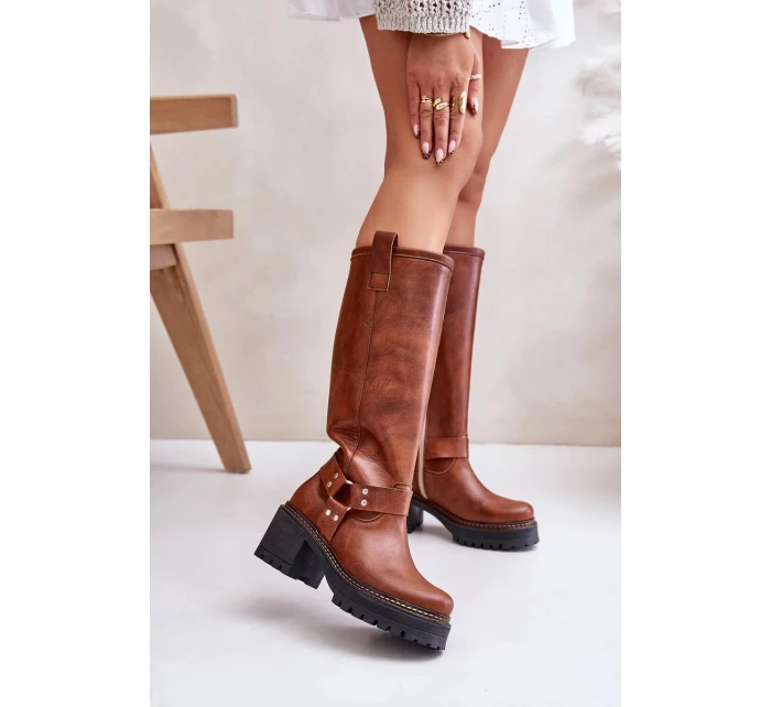 Dámske luxusné kožené topánky 3432 Camel - Sweet Shoes