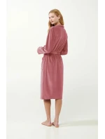 Dámský sametový župan model 21782935 Pudr růžová - Vamp Dámský sametový župan model 21782935 Pudr růžová - Vamp