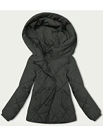 Dámská bunda v army barvě pro přechodné období model 21246655 - J.STYLE Dámská bunda v army barvě pro přechodné období model 21246655 - J.STYLE