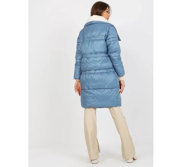 Svetlomodrá zimná bunda s odnímateľnými rukávmi (TR8139)