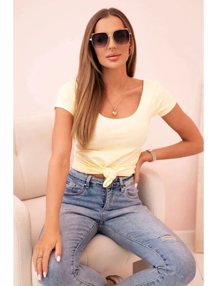 Dámská klasická bavlněná blůza s krátkým rukávem modrá