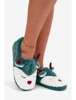 Vánoční dámské pantofle s motivem kožené zelené model 21772577 - Boto