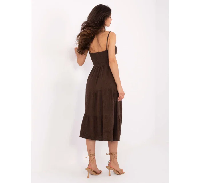 Sukienka MI SK model 21191043 ciemny brązowy - FPrice Sukienka MI SK model 21191043 ciemny brązowy - FPrice