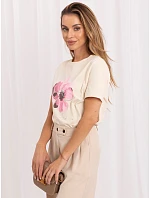 T shirt RV TS model 22296809 jasny beżowy - FPrice T shirt RV TS model 22296809 jasny beżowy - FPrice