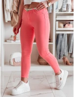 Dámské úzké kalhoty s páskem světle růžové Dstreet model 21985373 - FashionStreet