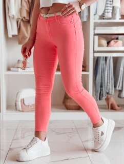Dámské úzké kalhoty s páskem světle růžové Dstreet model 21985373 - FashionStreet