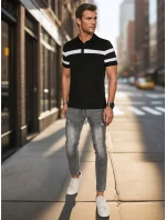 Pánská polokošile s pruhy černá Dstreet model 21987869 - FashionStreet
