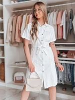 LOVE ME MIDI midi košeľové šaty biele FashionStreet EY2595