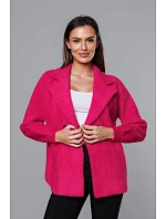 Krátký růžový přehoz přes oblečení typu alpaka model 18059117 - MADE IN ITALY Krátký růžový přehoz přes oblečení typu alpaka model 18059117 - MADE IN ITALY