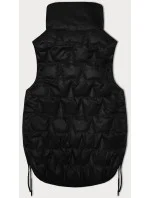 Čierna krátka dámska vesta so šnúrkou v páse S'West (B8358-1)