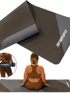 PODLOŽKA NA JOGU A FITNESS TPE PROTIŠMYKOVÁ SIVÁ/ČIERNA ENERO FIT