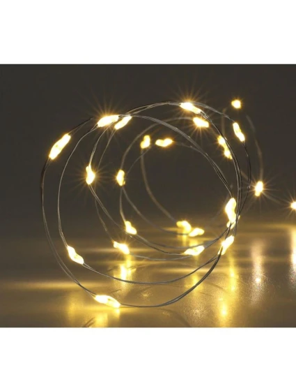 DRÔTENÉ SVIETIDLÁ NA BATÉRIE GIRLANDA 40 VIEDLA TEPLÁ BIELA