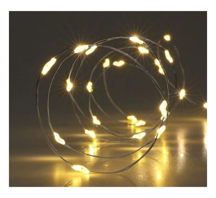 DRÔTENÉ SVIETIDLÁ NA BATÉRIE GIRLANDA 40 VIEDLA TEPLÁ BIELA