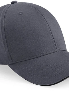 Beechfield B 20 6-panelová sendvičová čiapka „Athleisure“ 53.0020 grafitovo šedá/čierna