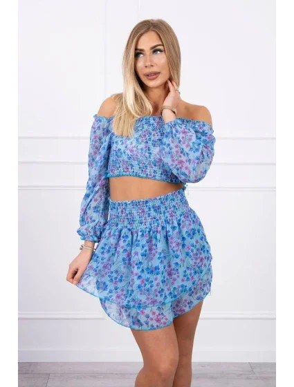 Modrá kvetinová sada