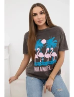 Blúzka z trenej bavlny Miami brown