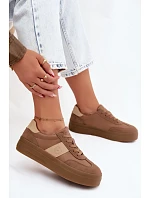 Dámské tenisky na platformě Big Star model 22185465 světle hnědé - Big Star Shoes