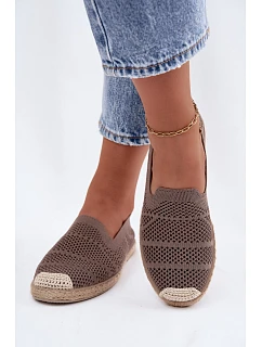 Dámske otvorené espadrilky Textilná khaki Candessa