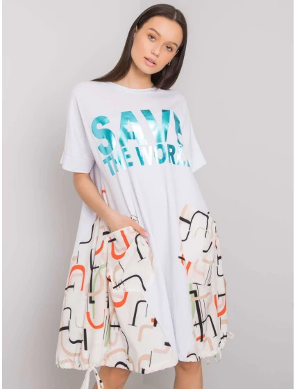 Sukienka DHJ SK model 21314322 biało beżowy - FPrice