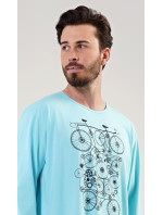 Pánska nočná košeľa s dlhým rukávom Bicykel