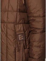 Kurtka damska pikowana z kapturem brązowa model 22341095 - FashionStreet