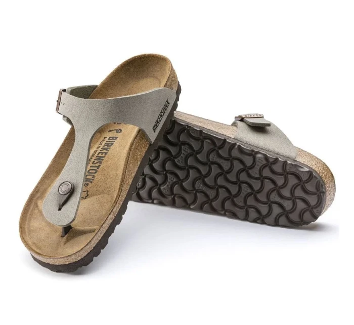 Birkenstock dámske úzke žabky Gizeh Stone Birko-Flor sivé (0043393)