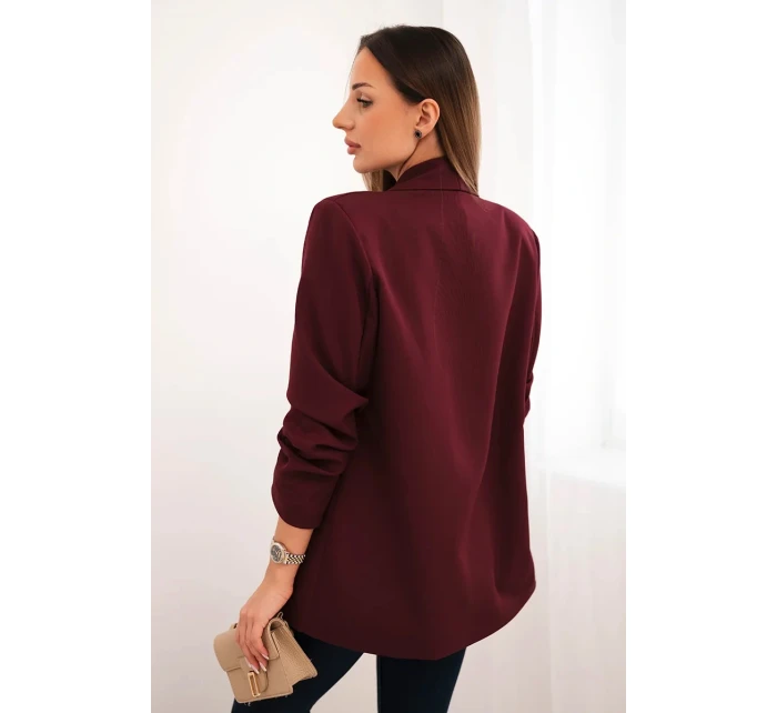 Elegantní sako s klopami bordové