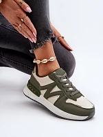 Sneakersy Damskie Z Eko Skóry Zielone Kaimans