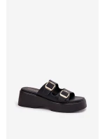 Dámské Klapky Na Klínu A Platformě S Přezkami Černé model 21697267 - Boto