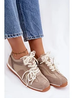 Kožené semišové dámské tenisky Big Star model 22100153 béžové - Big Star Shoes