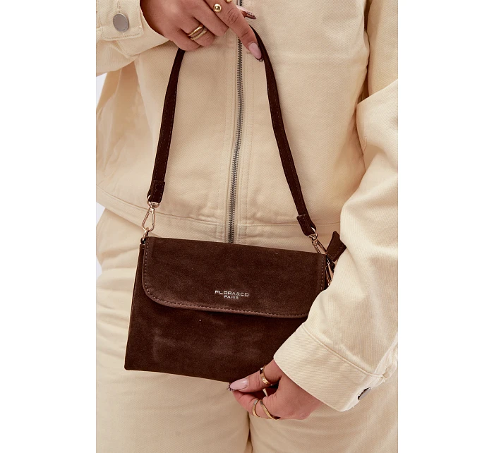 Malá Kabelka Listonoska z Eko Semiše Čokoládová Lucelle