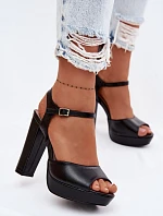 Dámské sandály na vysokém podpatku Černé Nelissey