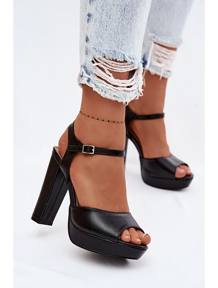 Dámské sandály na vysokém podpatku Černé model 22103026 - Boto Dámské sandály na vysokém podpatku Černé model 22103026 - Boto