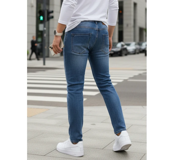 Pánske modré slim fit džínsy FashionStreet UX4475