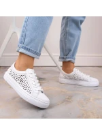 Pohodlné kožené topánky Rieker W RKR641 white