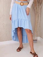 Sukňa s dlhšou zadnou časťou modrá