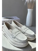 Dámské Semišové Mokasíny Světle Béžové model 21662058 - EVENTO