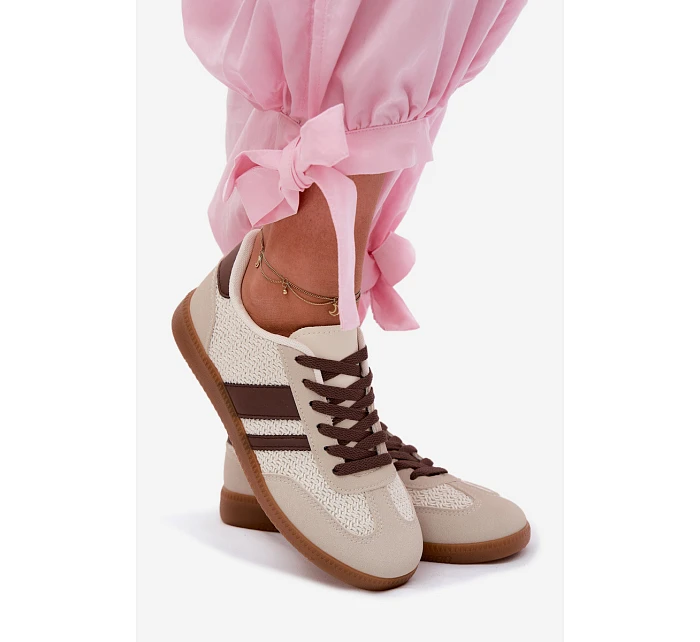 Dámské tenisky s pleteným vzorem hnědé Selvelin